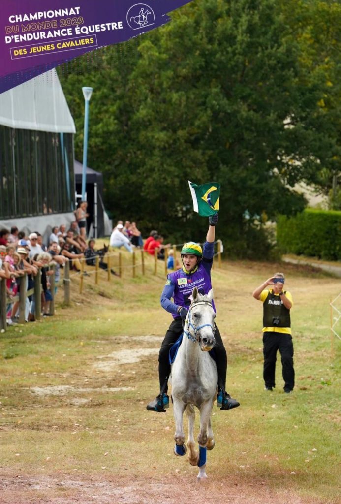 Austrália V Reino Unido Jogadores Cavaleiros Cavalo Ação Jogar Em